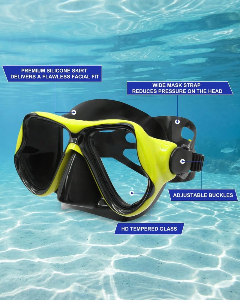 DIPUKI Snorkeling Gear for Adults, Dry-Top Snorkel Mask Set, Anti-Fog Scuba Diving Snorkle mask Set Adult, Panoramic Wide View Dive mask, Adjustable Swimming Diving Snorkeling Packages - Image 4